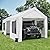 QZEN Carport 10x20ft Portable Garage, Heavy Duty Car Canopy with Roll-up Ventilated Windows & Side Doors, Car Port for SUV, F150, Car, Truck, Boat (10' x 20'White)