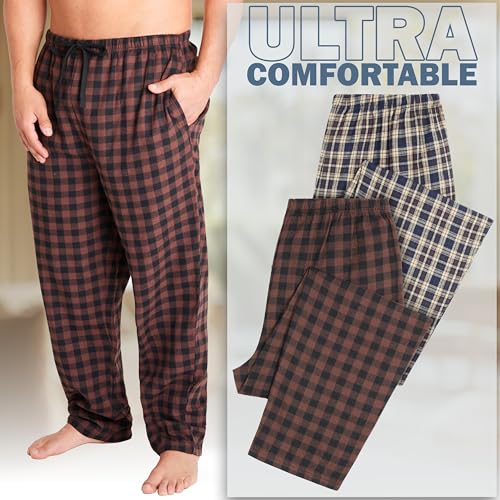 Image of Get Trend 2-Pack Pajama Pants for Men, Teens, M-3XL Lounge Bottoms for Sleepwear, Soft PJ Pants with Pockets, Gifts for Men