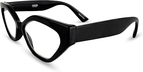 Miniatura 6 de Gafas de lectura geométricas negras con diseño de ojo de gato para mujer para lucir elegante con alta visión, cómodas para todas las formas de cara,