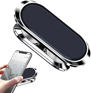 حامل موبايل مغناطيسي للسيارة، قوي قابل للطي بزاوية 360 درجة، مضاد للاهتزاز، عالمي لجميع الهواتف الذكية ( سلفر ، كود :8279) - من كابر تريد