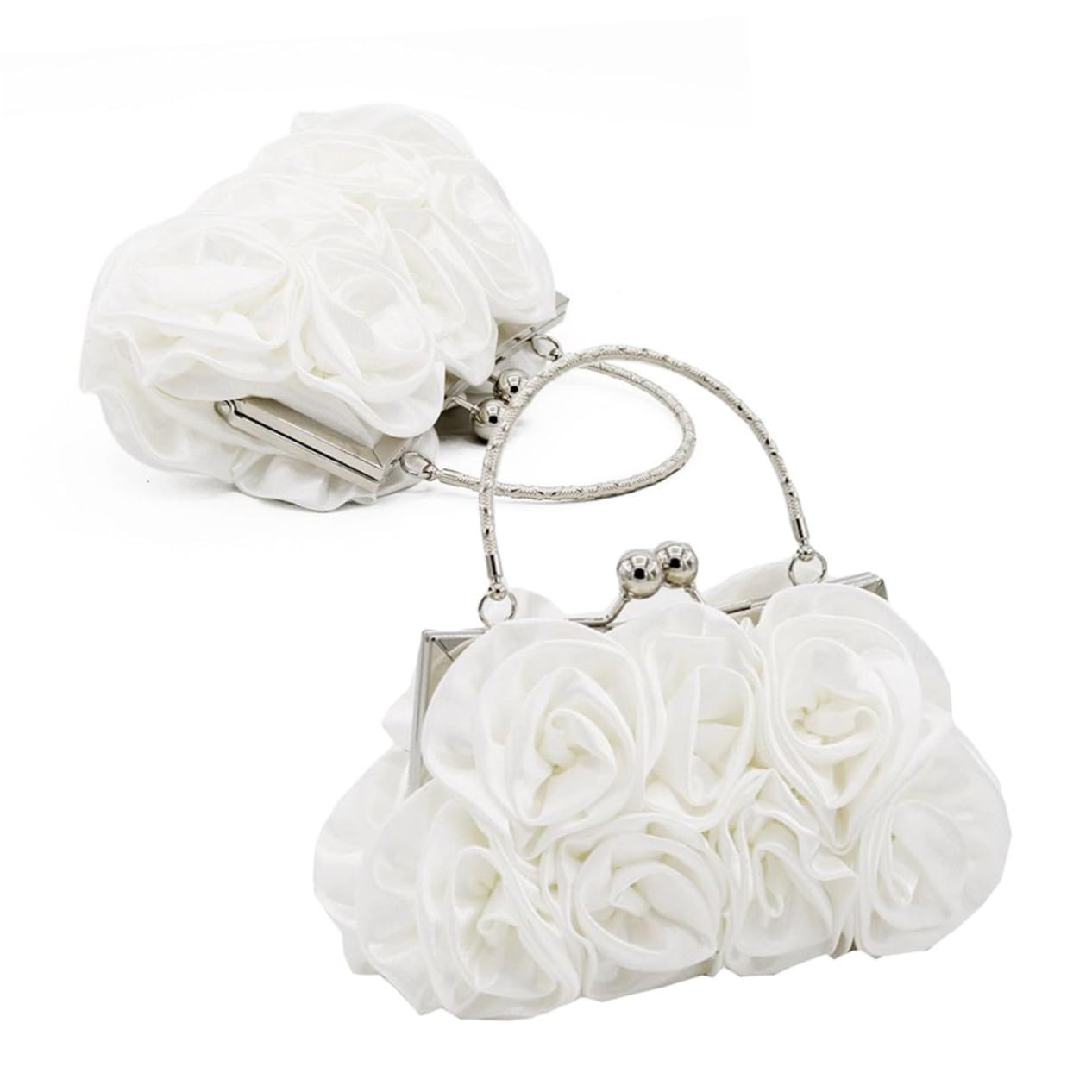 WOFASHPURET Bride Clutch Purse Women's Handbag Floral Dinner Bag for Wedding Banquet Cocktail Events