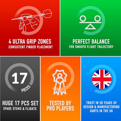 Harrows Caliber 90% Black Tungsten Steel Tip Darts Set I 21g to 30g All Weights Available I Huge 16pcs Bundle with Spare Shafts, Prime Flights & Travel Case (Black 23g) - Image 4