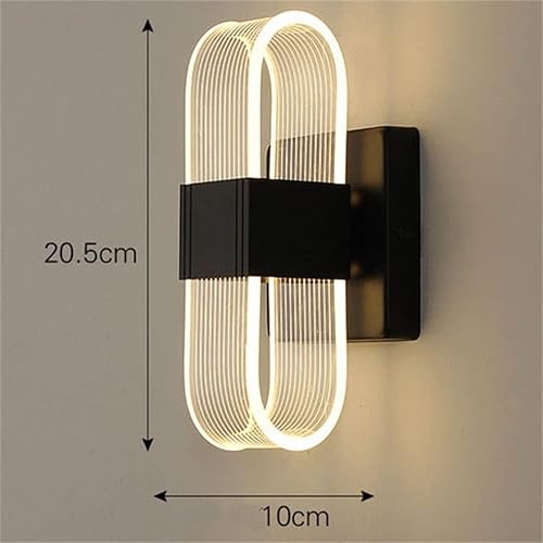 Miniatura 5 de SHUAN Lámpara de pared acrílica para interiores luz de pared blanca cálida blanca fría luz natural para dormitorio pasillo escaleras color gris