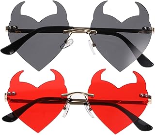 2 Pçs Óculos De Sol Em Forma De Coração Óculos De Coração Para Crianças Óculos De Sol Para Mulheres Moda Moda Óculos De Coração Óculos Sem Moldura Em Forma De Coração Óculos Em