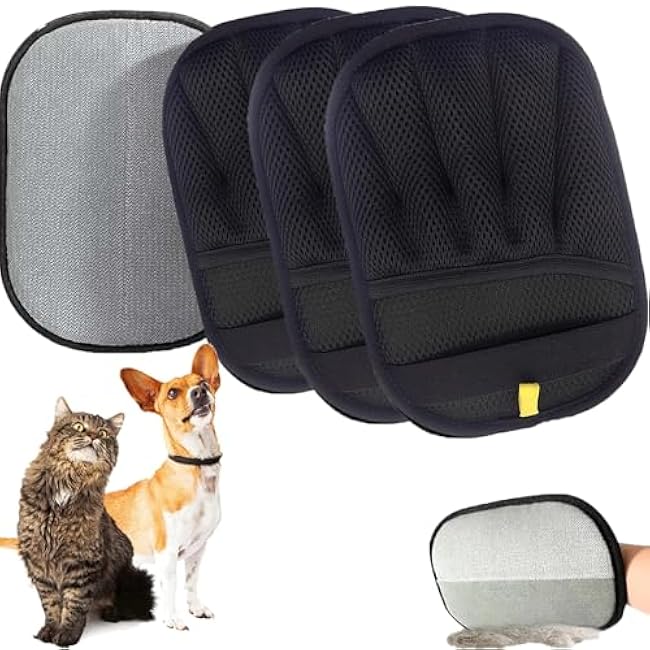 Saker Plus Pet Hair Removal Glove, 2026 New Saker Plus Pet Hair Glove, Pet Hair Remover Double-Sided Reusable Electrostatic Gloves for Cats & Dogs (3PCS)-L6SvArdM