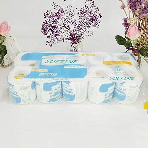 10 Rolls Soft Toilet Paper Bulk Rolls Bath Tissue Bathroom 3 Ply Household White