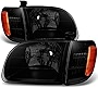 AKKON - For [Black Smoke] 2000-2004 Toyota Tundra Regular | Access Cab Headlights w/Corner Light LH + RH Pair