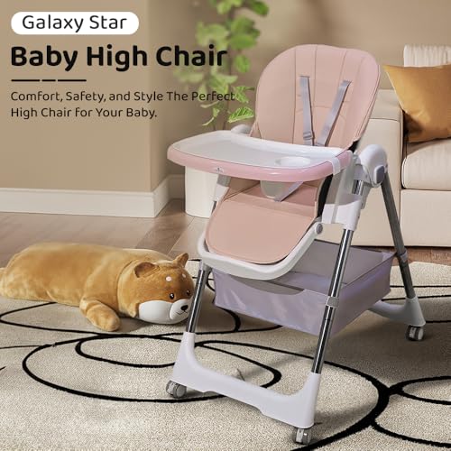 Image of StarAndDaisy Galaxy Star High Chair for Baby 6 Months to 5 Years / 6 in 1 Feeding Chair with 7 Level Height Adjustment / 3 Mode Seat Adjustment /Baby High Chair with One Click Fold