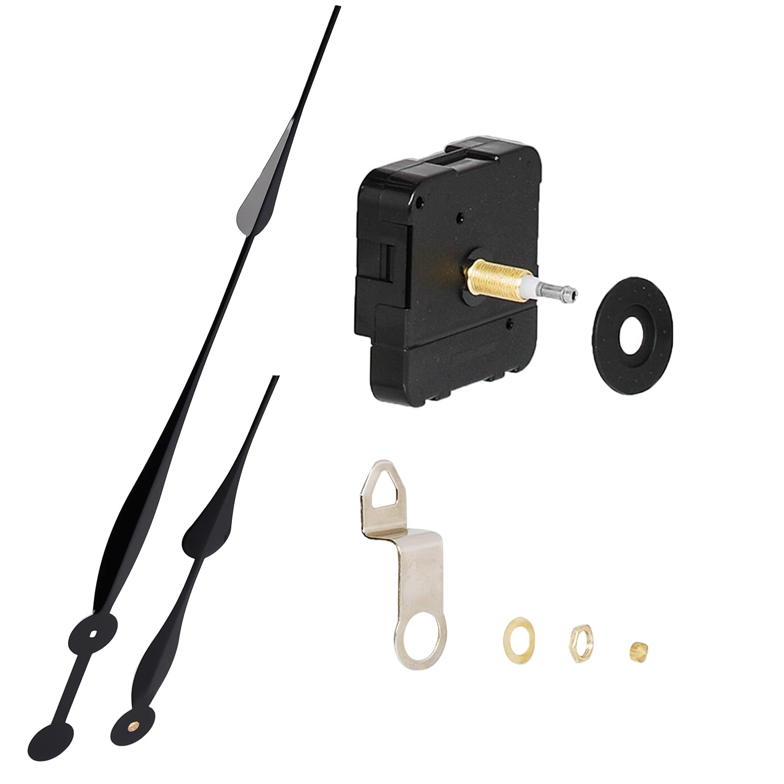 CarkioHigh Torque Clock Movement Mechanism with Hands, 28MM Long Shaft, DIY Repair Quartz Wall Clock Kit, Black