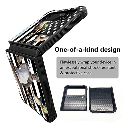Djsok Compatible With Samsung Galaxy Z Flip 3 Case,Duck Hunting Camo American Flag Pattern Design Hard Pc Scratch-Proof Soft Tpu Shockproof Anti-Fall Protective Case For Samsung Galaxy Z Flip 3 5G #TOP1