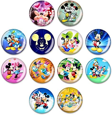 12Pcs Cute Mouse Cartoon Refrigerator Magnet for Kids Funny Magnet Fridge Round Glass Fridge Decoration,Office Whiteboard Magnet,Fun School Supplies,Cabinet Cute Locker Magnet