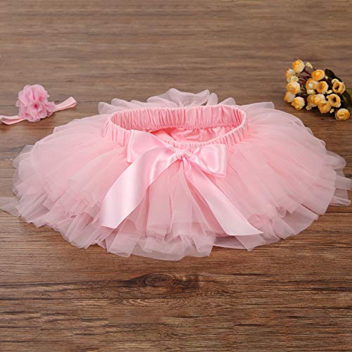 Baby Girls Tutu Skirt Headband Set Toddler Ruffle Tulle Diaper Covers 6-24 Month2