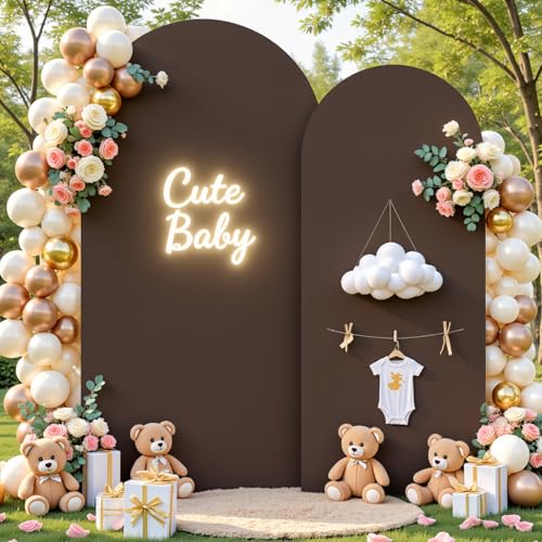 Green Brown Arch Backdrop Cover 7.2 and 6ft Party Wedding Arch Covers Stretchy Backdrop Baby Shower Bridal Shower Photo Birthday Arch Stand Cover Spandex