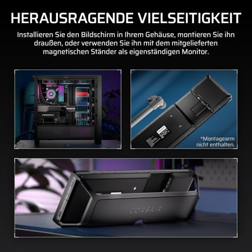 CORSAIR XENEON EDGE 14,5-Zoll-2K-LCD-Touchscreen HDMI und USB-C – Rauchgrau – Ansicht 6