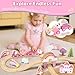 Lehoo Castle Wooden Train Set, Unicorn Train Set for Toddlers 2-4, Wooden Train Track Toddler Girl Toys Pink Train Fantasy Toys for 3 4 5 6 Year Old Girl