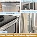 Refrigerator Handle Covers, Set of 6, Non-Slip Fridge Handle Covers, Washable Appliance Handle Covers, Keep Your Kitchen Clean, Microwave Oven Dishwasher Handle Protector(Light Gray, Silver pattern)