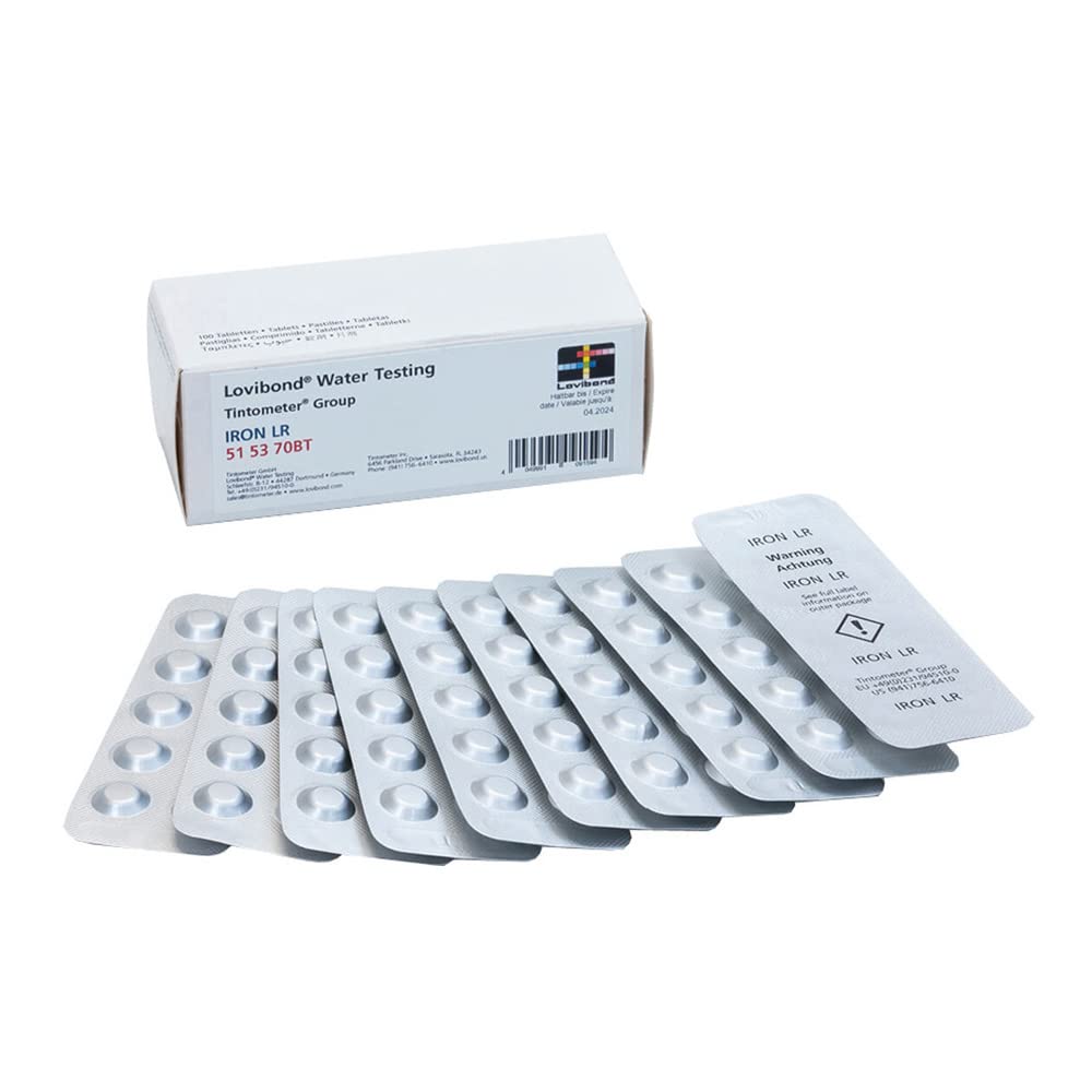 Tintometer Lovibond - Iron (PPST) Reagent Set | 100 Tests | Ammonia Reagent Pack | for Pool Water Testing | Compatible with Palintest DPD3 Tablets | Borosilicate Glass