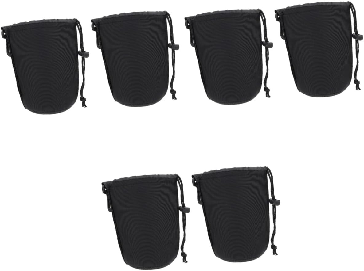 6pcs Neoprene Lens Pouch Bag Shockproof and Thermal Insulation Protector for Camera Lens for Photographers Compatible Camera Accessories