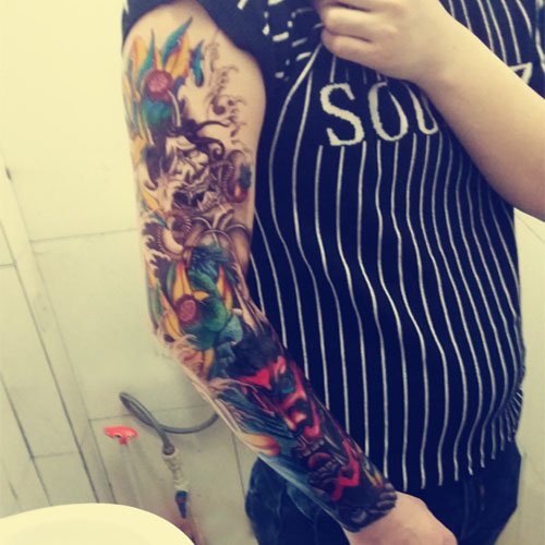 DaLin 4 Sheets Extra Large Temporary Tattoos, Full Arm (Set 10)