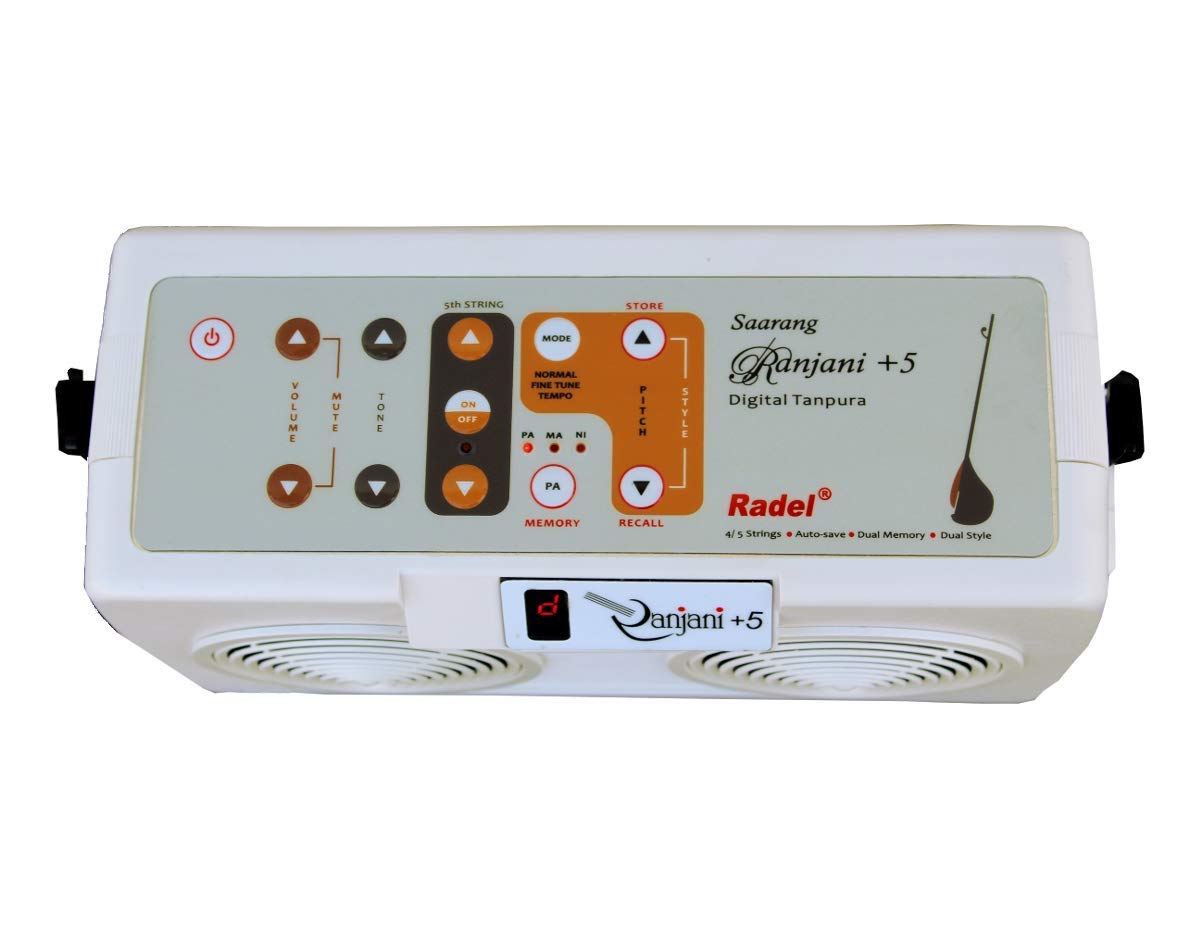 Radel Electronic Saarang Ranjani +5 Digital Tanpura, 5 Strings with Cord & Bag Indian Musical Instruments - Image 2