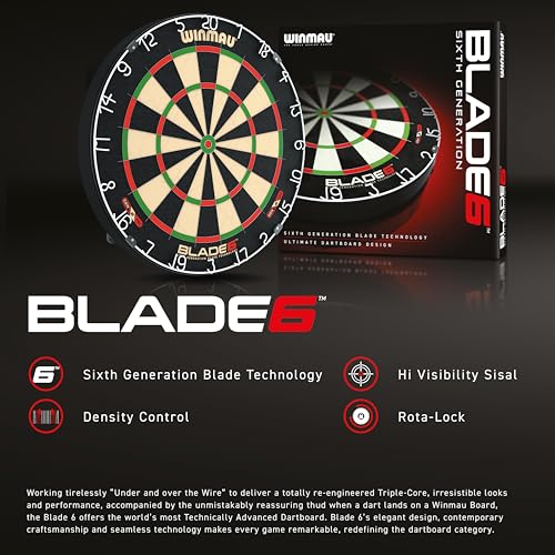 WINMAU Darts Blade 6 Professional Bristle Dartboard with Official Tournament Specifications | Endorsed by The PDC - Thumbnail 6