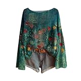 Pull Vintage Oversized Pulls Femme Vintage Imprimé Floral Bohème Pull Over Tricoté Chic Et Élégant Col Rond Manche Longue Sweater Motif Jacquard Hauts Oversize Casual Vetement 2025 Femme Décontractés