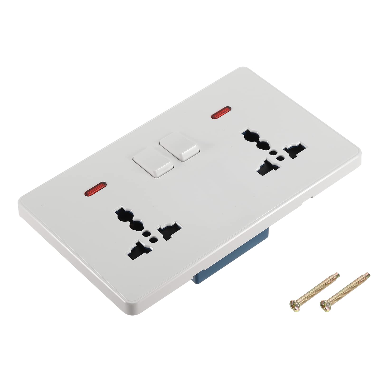 PATIKIL UK US Socket Double Multi Power Outlet Switch Grey 110-250V 13A 146mmx88mm