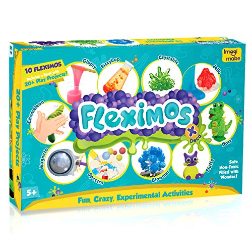 Imagimake Fleximos Deca – Play with Clay Mega Activity Set, 10 Types of Clay – Includes Slime Making, Crystal Clay, Putty - for Girls and Boys 5 Years +