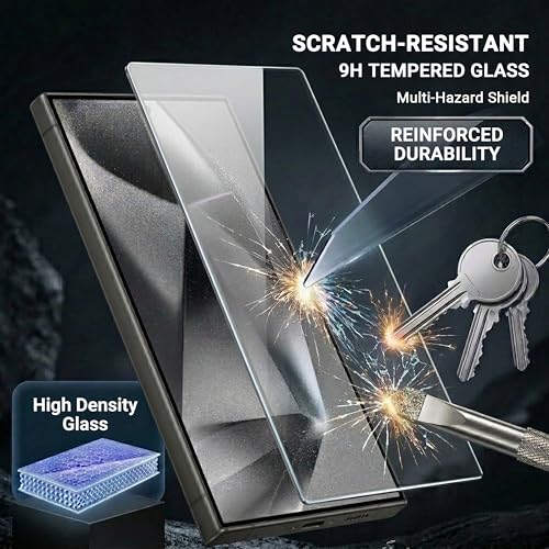 Image of Premium Tempered Glass for Samsung Galaxy S24 Ultra 5G | Edge-to-Edge Protection | 9H Hardness | Ultrasonic Fingerprint & S-Pen Compatible | Bubble-Free HD Clear Screen Protector