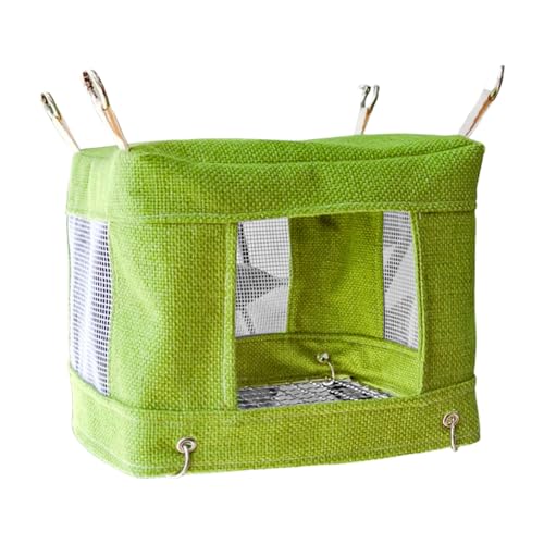Birdcage Swing for Parrots Wood Nest Hammock Resting Perch for Pet Bird Entertainment and Physical Training
