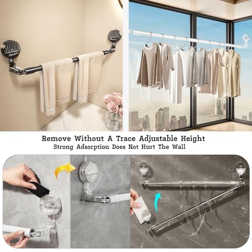 Tringle à rideau de douche de 120-210 cm avec ventouse blanche