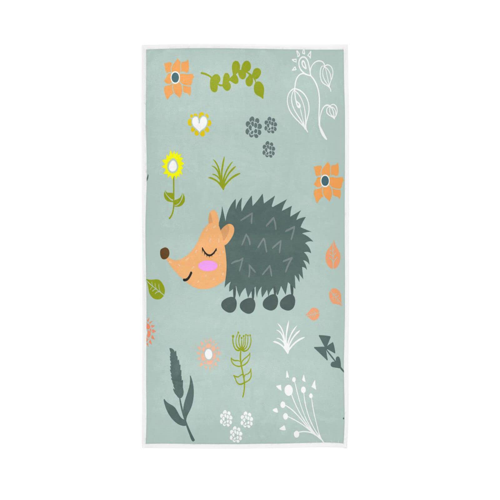 LSRCPD Hand Towels Cute Hedgehog Print Decor Fingertip Soft Face Towel Absorbent Bathroom Kitchen Towels
