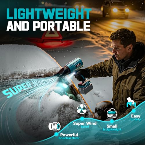 Ecarke Akku-Gebläse Turbo für Makita 18V Akkus, 80.000 U/Min bürstenloser Motor, 60m/s Luftgeschwindigkeit & 850g Luftdruck, tragbarer Laubbläser zum Entfernen von Laub, Staub & Schnee (ohne Akku)