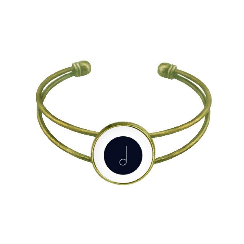 DIYthinkerWhite Music Mim Notes Black Bracelet Bangle Retro Open Cuff Jewelry