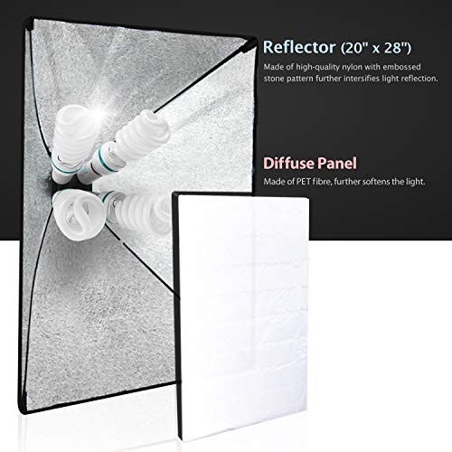 LimoStudio Photo Video Studio 2400 Watt Softbox Continuous Light Kit with Overhead Head Light Boom Kit, AGG891