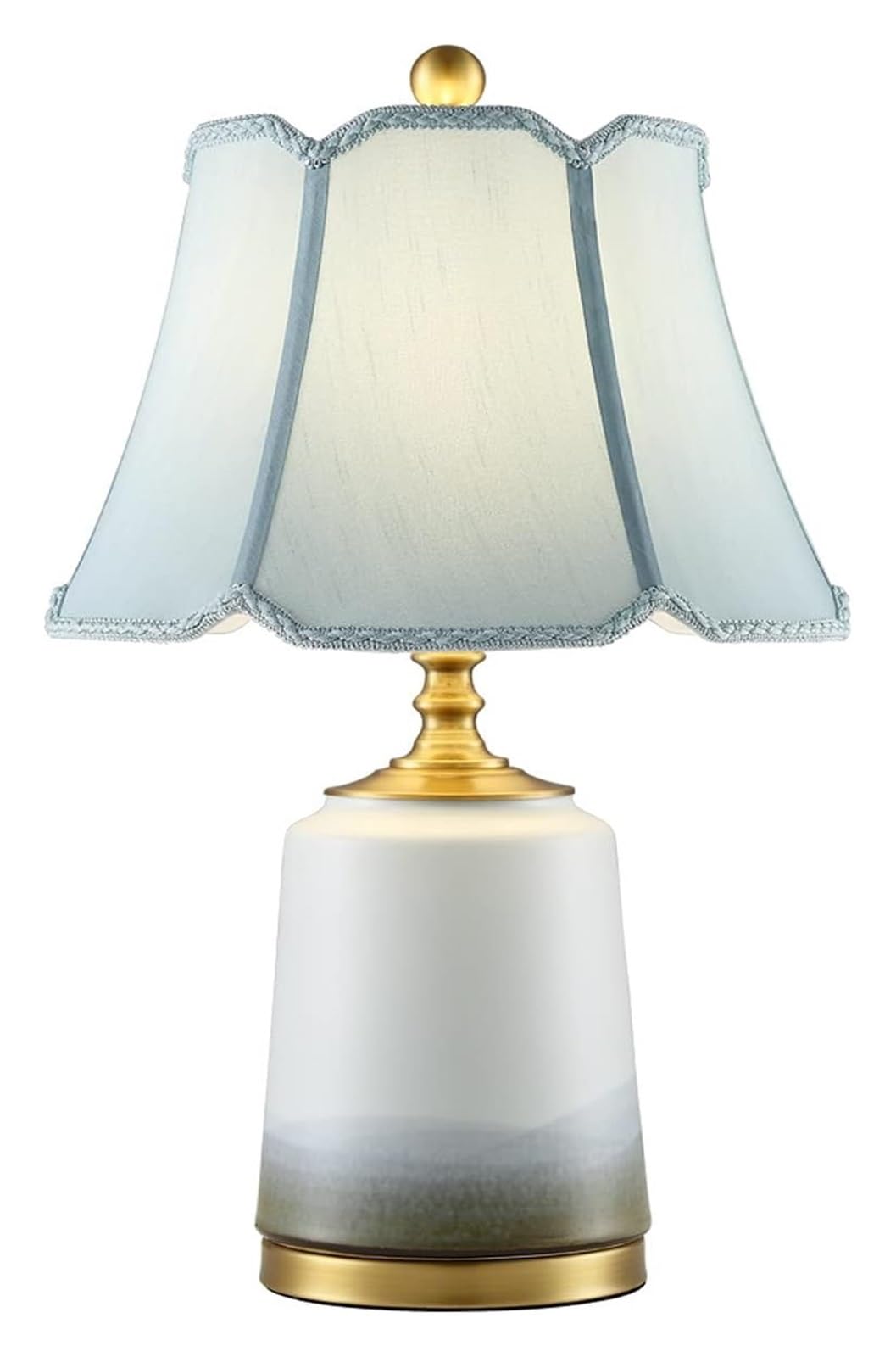 Bedroom Pair Concise Table Lamps Ceramics Bedside Table Lamps with Fabric Lampshade Chinese Style Nightstand Table Lamps