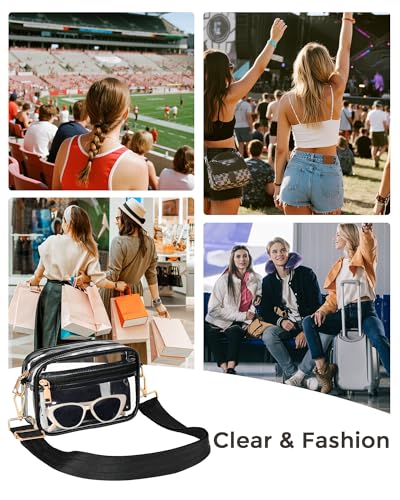 Image of BS-VOG Clear Crossbody Bag Stadium Approved, Clear Purses for Women, Small Stadium Bag for Events Concerts Sports Fans