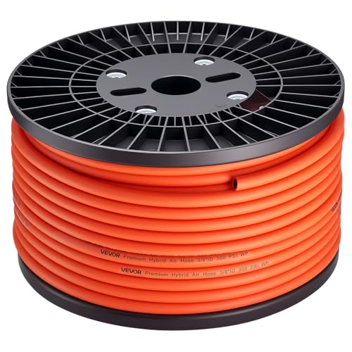 VEVOR Air Hose, 3/8'' x 250FT Hybrid Air Compressor Hose, 300 PSI Kink-Resistant Pneumatic Hoses with Three-Layer Construction for Auto & Home DIY Projetcs, All-Weather Flexibility (No Fittings)