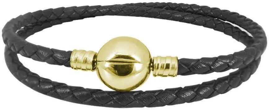JMQJewelry Leather Charm Braided-Double Chain Womens Charm for Bracelets Girl Jewelry 18cm 7.1inches Christmas Halloween 2023