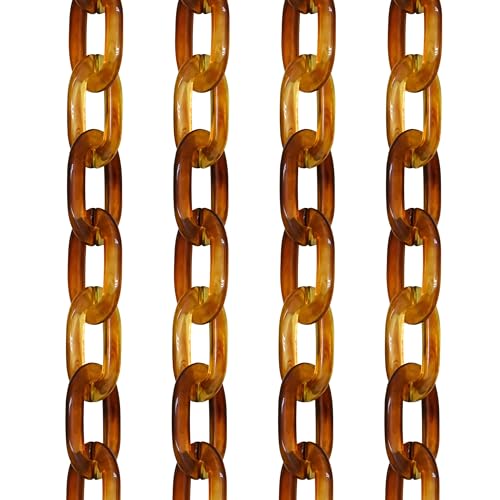 Image of Satra Traders Acrylic Mask Chain for DIY Necklace Jewelry Eyeglass Lanyard Strap Holder Making | Size : H-36mm W-22mm | Qty : 2mtr | AC28 | Brown