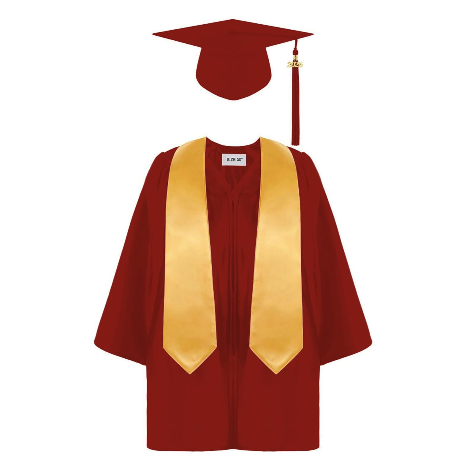 Kids Graduation Cap and Gown Set Unisex Kindergarten Preschool Graduation Outfit for Boys and Girls Fancy Dress Bachelor Robe Stage Performance School Ceremonies Costume Age 2-12 Years