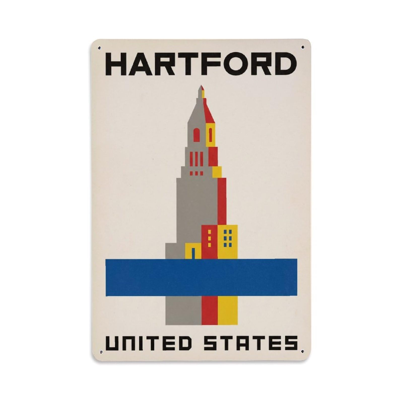 Xanthor Style Travel Retro United States Hartford Metal Tin Sign