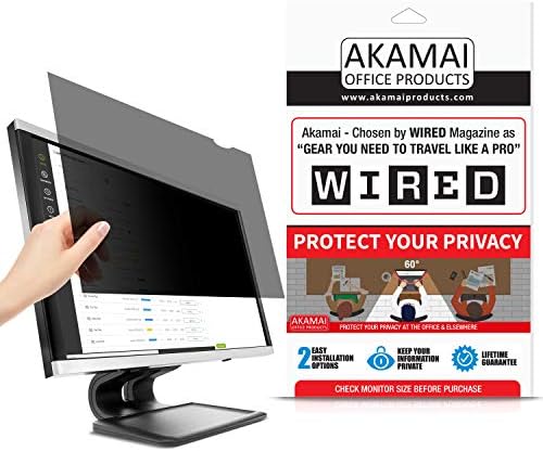 32 inch Computer Privacy Screen (16:9) - Black Security Shield - Desktop Monitor Protector - UV & Blue Light Filter by Akamai