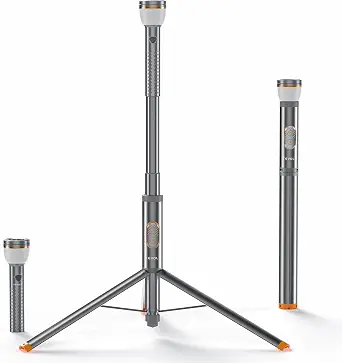 Telescopic Camping Light, Collapsible 800 Lumens, IP65 Waterproof, Magnetic Base, USB Rechargeable