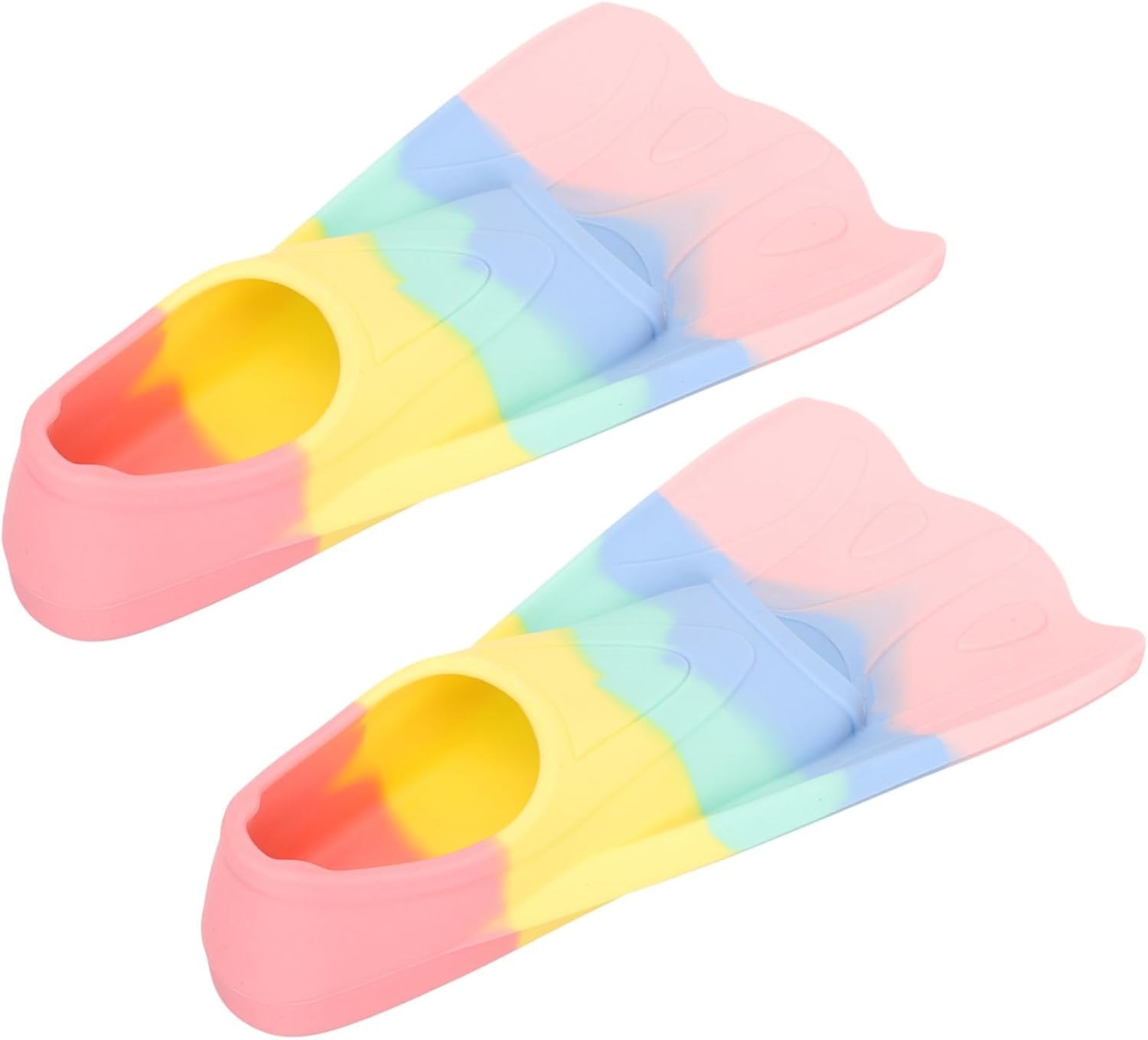 SUPVOX Aletas de natación de silicona flexibles para aletas ligeras y portátiles para nadar y esnórquel, cómodas aletas cortas para niños y