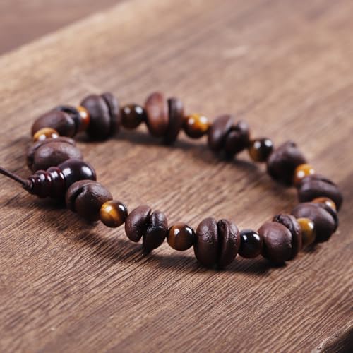 Day Day Up Real Coffee Bean Charm Bracelet for Men & Women Handmade Stretch Beaded Bracelet – Unique Jewelry Gift for Coffee Lovers Bracelets4