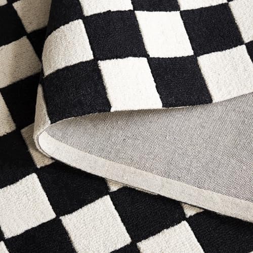 Image of Hand Tufted Wool Carpets Anti Shedding Rug Modern Carpets for Living Room Size 9x12 Feet