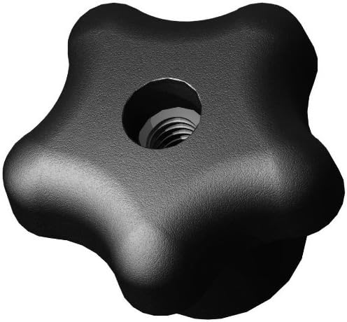 Innovative Components AN4C-5S3A-21 1.75" Star Knob thru hole 1/4-20 steel zinc insert black pp (Pack of 10)