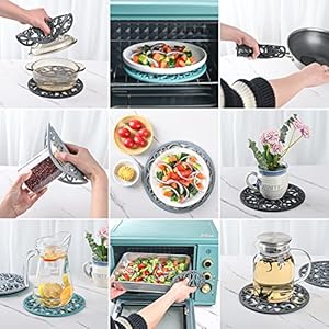 Trivets for Hot Dishes Silicone Hot Pads for Kitchen Counter Trivets for Hot Pots and Pans Multi Purpose Heat Resistant Mats for Table and Countertops Silicone Trivet Mat Set 3 White