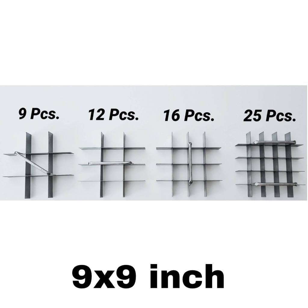Brownie-Ausstechform aus Edelstahl, 100% 20,3, 25,5, 28,9, 28,9, 28,9, 28,9, 28,9, 28,9, 28,9, 28,9, 38,9, 38,5, 30,5 cm, sorgt für perfekte knusprige Kanten, Backform für Backofen, Backgeschirr,